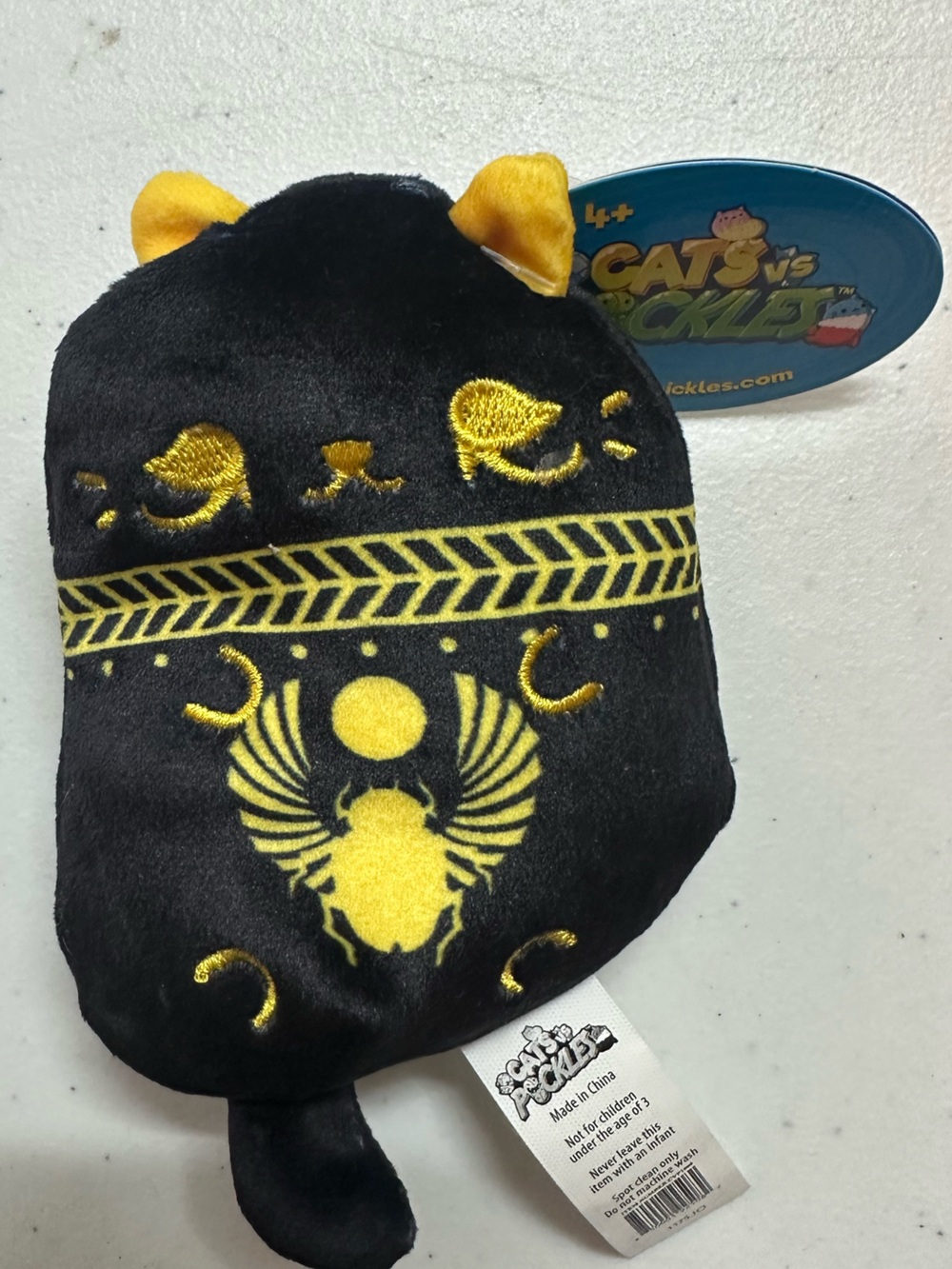 Cats vs Pickles Black & Yellow Plush Cleocatra